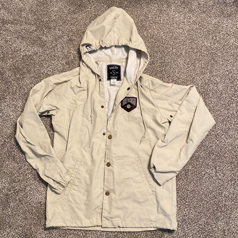 Salty Crew Hooded Lightweight Snap Jacket size S